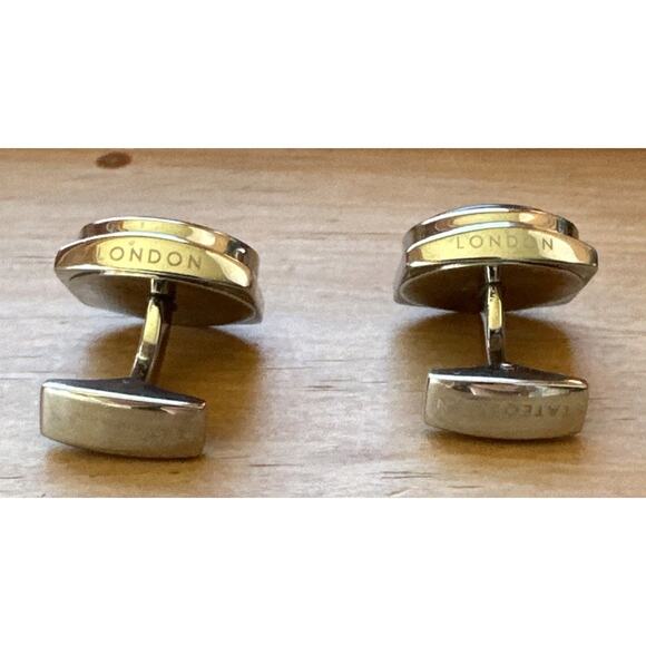 Tateossian London Silver Tone Compass Thermometer Cuff Links Gift Nautical Dad - Picture 5 of 8